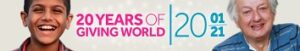 Giving World 20 Years Banner